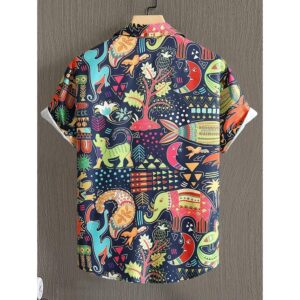 Causal Printed Blended Lycra Shirt for Men