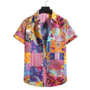 Causal Printed Blended Lycra Shirt for Men