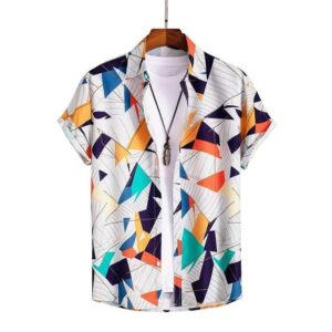 Causal Printed Blended Lycra Shirt for Men