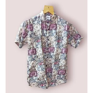 Lycra Printed Half Sleeves Regular Fit Mens Casual Shirt