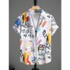 Causal Printed Blended Lycra Shirt for Men