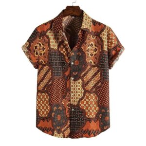 Causal Printed Blended Lycra Shirt for Men