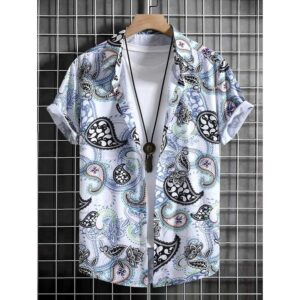 Causal Printed Blended Lycra Shirt for Men