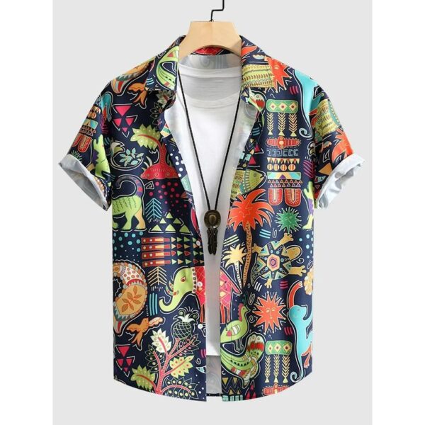 Causal Printed Blended Lycra Shirt for Men