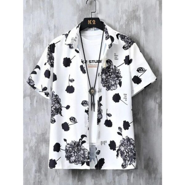 Exquisite Stylish Printed Blended Lycra Shirt for Men