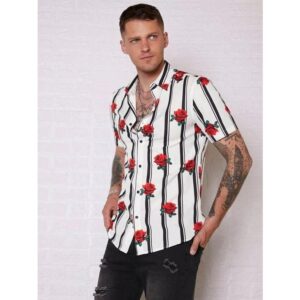 Exquisite Stylish Printed Blended Lycra Shirt for Men