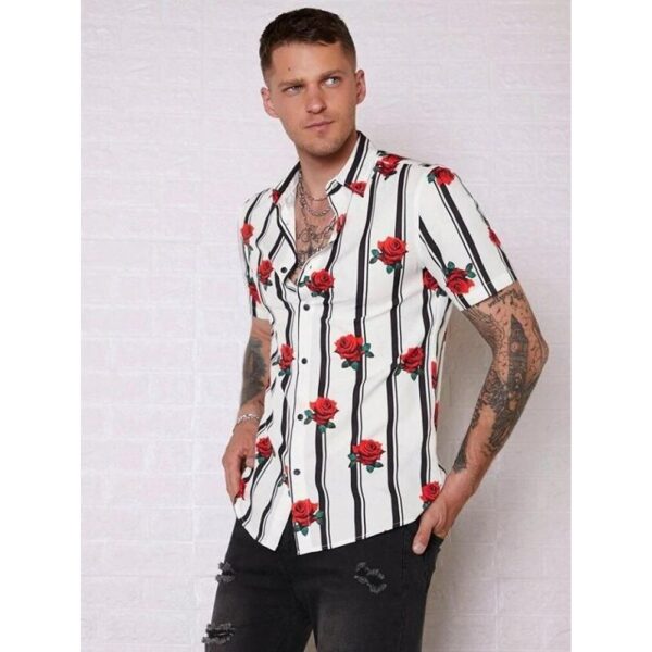 Exquisite Stylish Printed Blended Lycra Shirt for Men