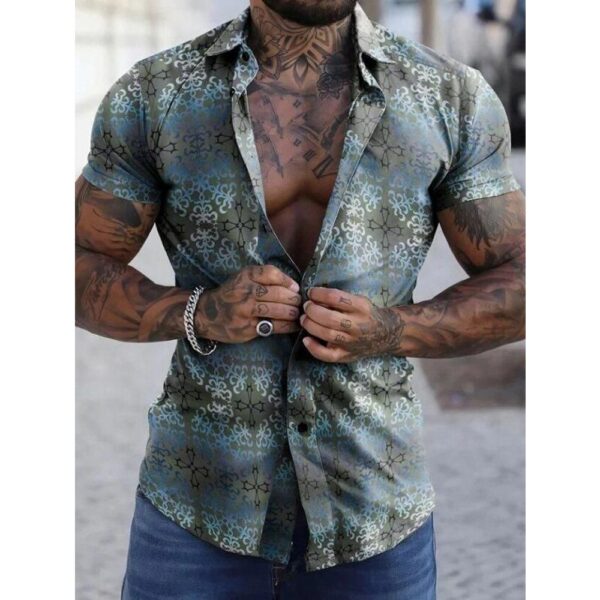 Exquisite Stylish Printed Blended Lycra Shirt for Men