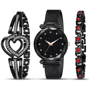 Combo of Women's Watch and Bracelets