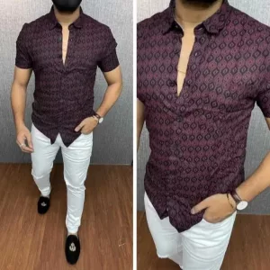 men cotton print shirt